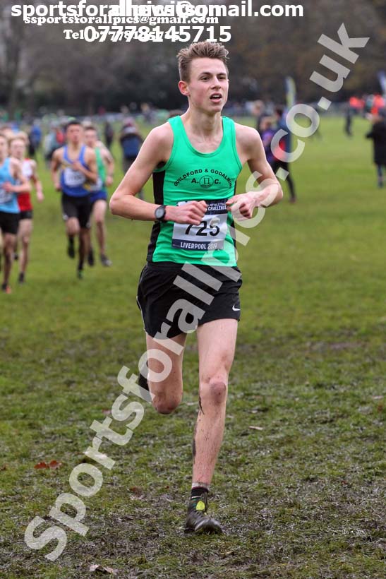 Mens under-17s, 2019 European Cross Country Trials and British Cross Challenge, Sefton Park, Liverpool.  Photo: David T. Hewitson/Sports for All Pics